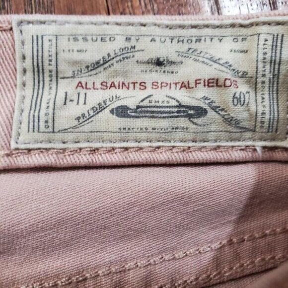 𝅺AllSaints Mase sz 27 skinny jeans in dusty rose - Picture 6 of 7